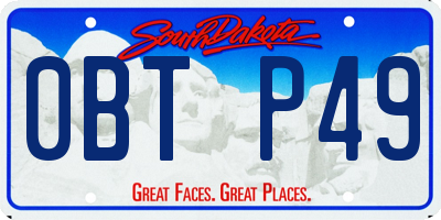 SD license plate 0BTP49