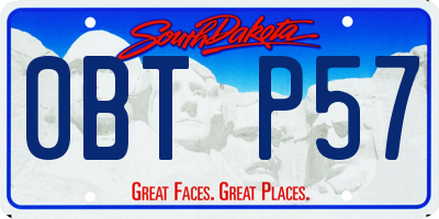 SD license plate 0BTP57