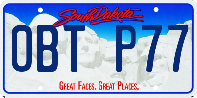SD license plate 0BTP77