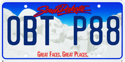 SD license plate 0BTP88