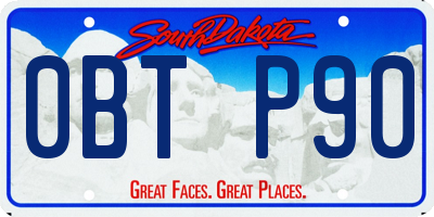SD license plate 0BTP90