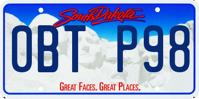 SD license plate 0BTP98