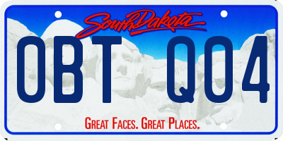 SD license plate 0BTQ04