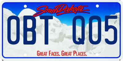 SD license plate 0BTQ05