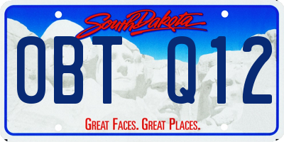 SD license plate 0BTQ12