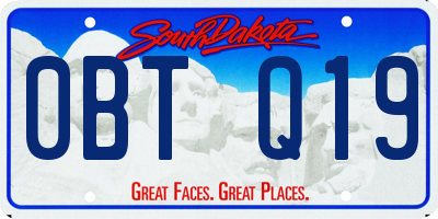 SD license plate 0BTQ19