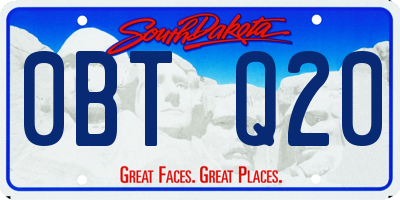 SD license plate 0BTQ20