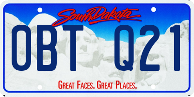 SD license plate 0BTQ21