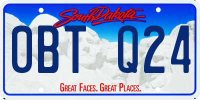SD license plate 0BTQ24