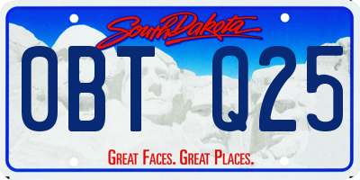 SD license plate 0BTQ25