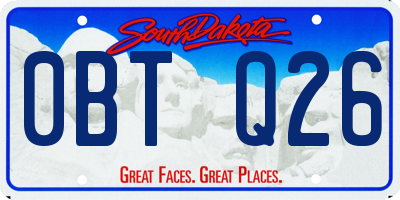 SD license plate 0BTQ26