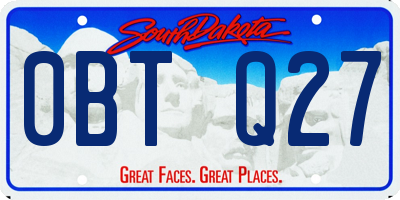 SD license plate 0BTQ27
