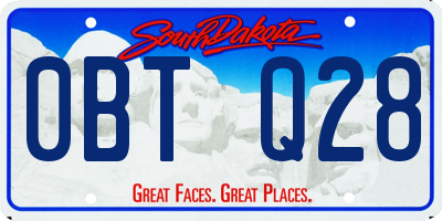 SD license plate 0BTQ28