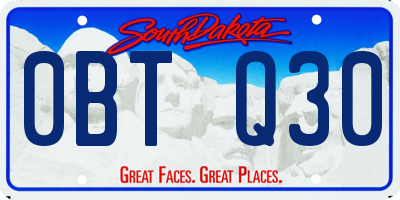 SD license plate 0BTQ30