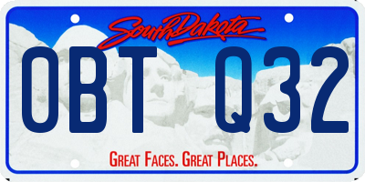 SD license plate 0BTQ32