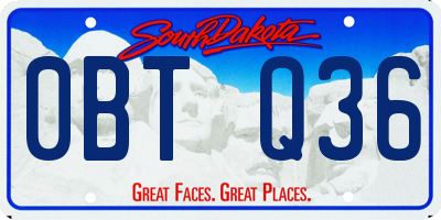 SD license plate 0BTQ36