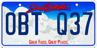 SD license plate 0BTQ37