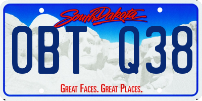 SD license plate 0BTQ38