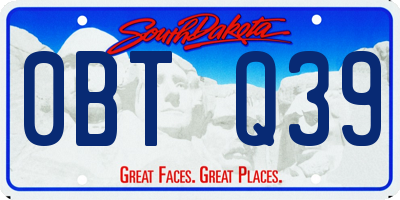 SD license plate 0BTQ39