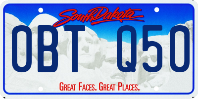 SD license plate 0BTQ50