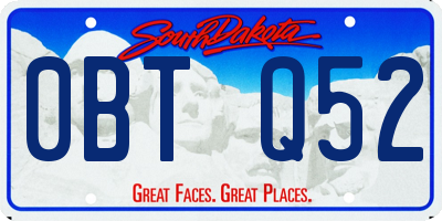 SD license plate 0BTQ52