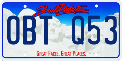 SD license plate 0BTQ53