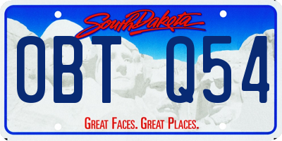 SD license plate 0BTQ54
