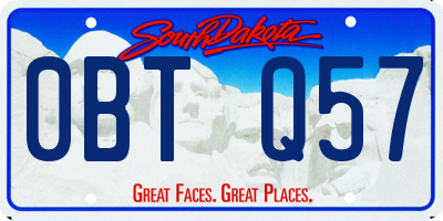 SD license plate 0BTQ57