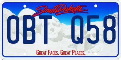 SD license plate 0BTQ58