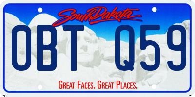 SD license plate 0BTQ59