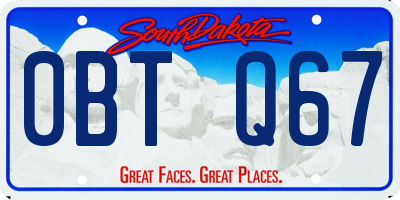 SD license plate 0BTQ67