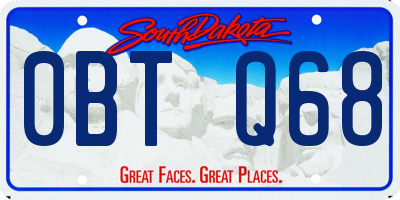 SD license plate 0BTQ68