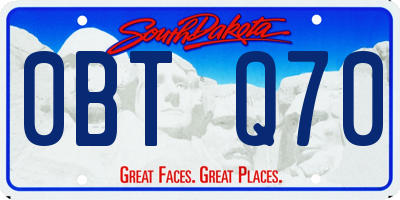 SD license plate 0BTQ70