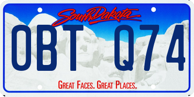 SD license plate 0BTQ74