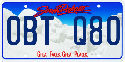 SD license plate 0BTQ80