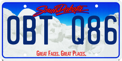 SD license plate 0BTQ86