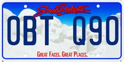 SD license plate 0BTQ90