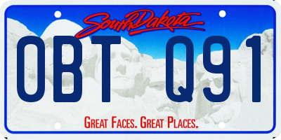 SD license plate 0BTQ91