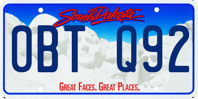 SD license plate 0BTQ92