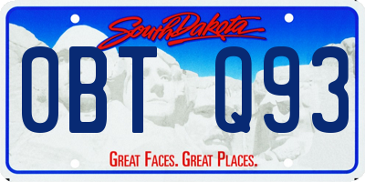 SD license plate 0BTQ93