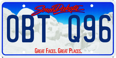 SD license plate 0BTQ96