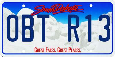 SD license plate 0BTR13
