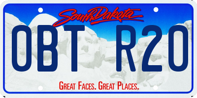 SD license plate 0BTR20