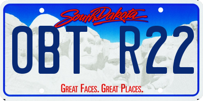 SD license plate 0BTR22