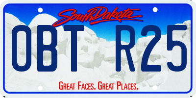 SD license plate 0BTR25