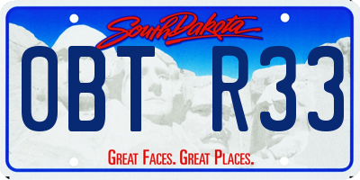 SD license plate 0BTR33