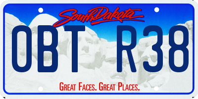 SD license plate 0BTR38