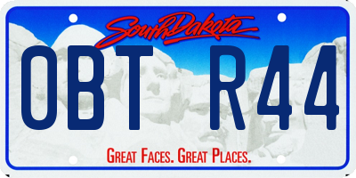 SD license plate 0BTR44