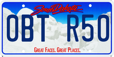 SD license plate 0BTR50