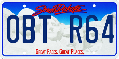 SD license plate 0BTR64